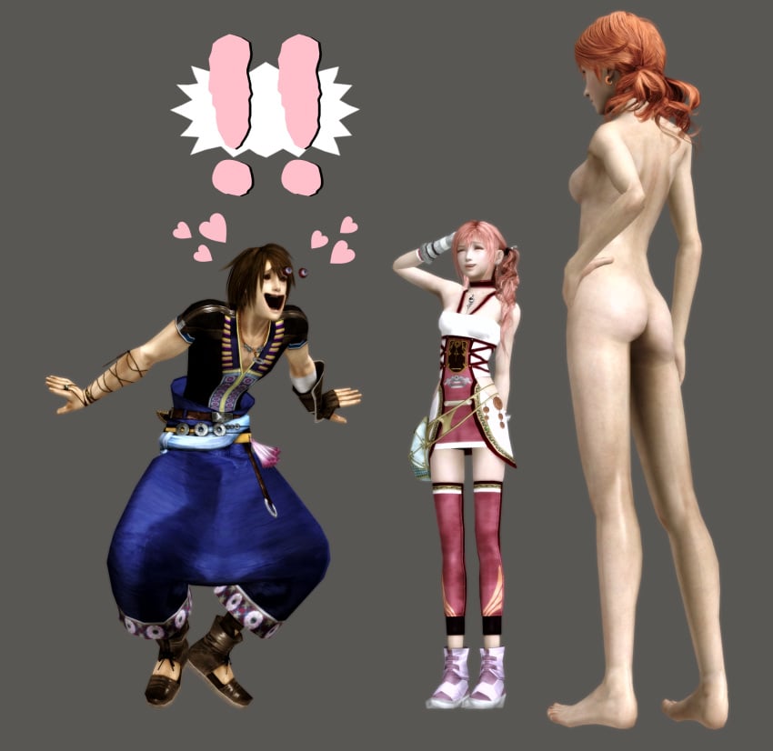 1boy 2girls 3d female final_fantasy final_fantasy_xiii final_fantasy_xiii-2 human male multiple_girls noel_kreiss oerba_dia_vanille serah_farron