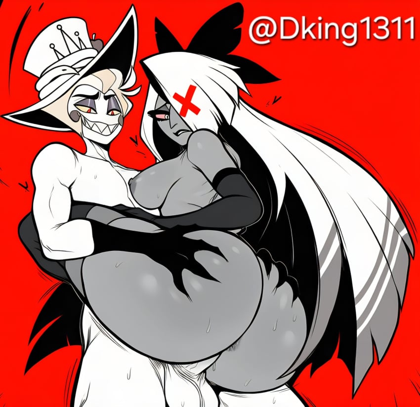 1boy 1girls ai_generated ass balls ballsack big_ass black_and_white breasts bubble_butt butt carrying carrying_partner cheating cheating_girlfriend cheating_husband dking1311 fallen_angel female grin gripping gripping_ass hands_on_ass hat hazbin_hotel hips hips_wider_than_shoulders huge_ass infidelity large_breasts large_butt latina legs legs_around_partner legs_around_waist long_hair lucifer_morningstar_(hazbin_hotel) male male/female nipples ntr nude nude_female nude_male older_male older_male_and_younger_female penetration penile_penetration penis penis_in_pussy ribbon sex sexy sexy_body sharp_claws sharp_teeth short_hair simple_background smile standing standing_sex thick thick_ass thick_thighs un-lesbianed unease unfaithful vaggi_(hazbin_hotel) vaggie vaggie_(hazbin_hotel) vivienne_medrano vivziepop younger_female
