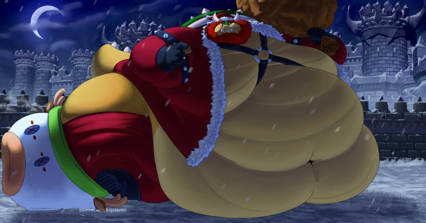 1boy anthro beard belly big_belly big_body bigstories bowser christmas double_chin fat fat_arms fat_ass fat_butt fat_cheeks fat_face fat_legs fat_male fat_man fat_tail fat_thighs fat_tits fit_to_fat food green_shell love_handle love_handles male male_only mario_(series) moobs morbidly_obese morbidly_obese_anthro morbidly_obese_male nintendo obese obese_anthro obese_male overweight overweight_anthro overweight_male red_beard red_hair santa_outfit scales sharp_teeth silver_stag solo solo_male spikes tail thick_ass thick_thighs tight_clothes weight_gain yellow_scales