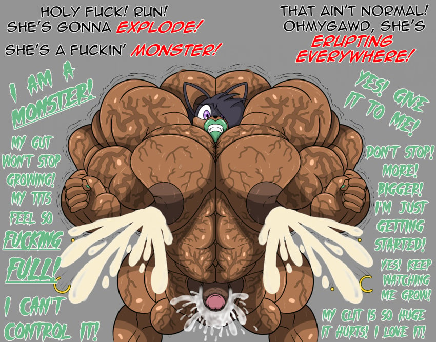 2022 abs anthro areola bat big_breasts big_muscles big_pussy black_hair bodily_fluids breasts clenched_teeth clitoris colored_nails dark_areola dark_body dark_nipples dark_skin dialogue ejaculation english_text fan_character female genital_fluids genitals green_lips green_nails growth gynomorph hair hi_res huge_breasts huge_muscles hyper hyper_breasts hyper_genitalia hyper_muscles hyper_pussy intersex lactating lips mammal milk muscle_growth muscular muscular_female nails orgasm piercing profanity pussy pussy_ejaculation pyrohawk sega shaking sharina_(pyrohawk) solo sonic_the_hedgehog_(series) sweat tagme teeth text thick_lips trembling vaginal_fluids vein veiny_belly veiny_breasts veiny_muscles veiny_pussy