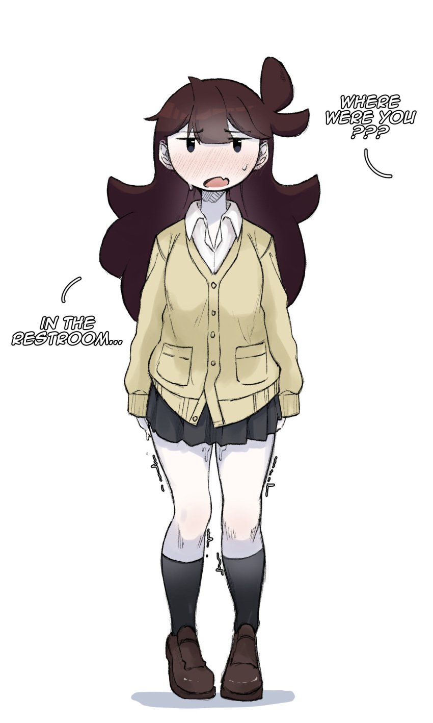 1girls 2d 2d_(artwork) blush female fully_clothed hi_res highres jaiden jaiden_animations jaiden_dittfach nervous school_uniform schoolgirl sweat sweating youtuber zlix0n