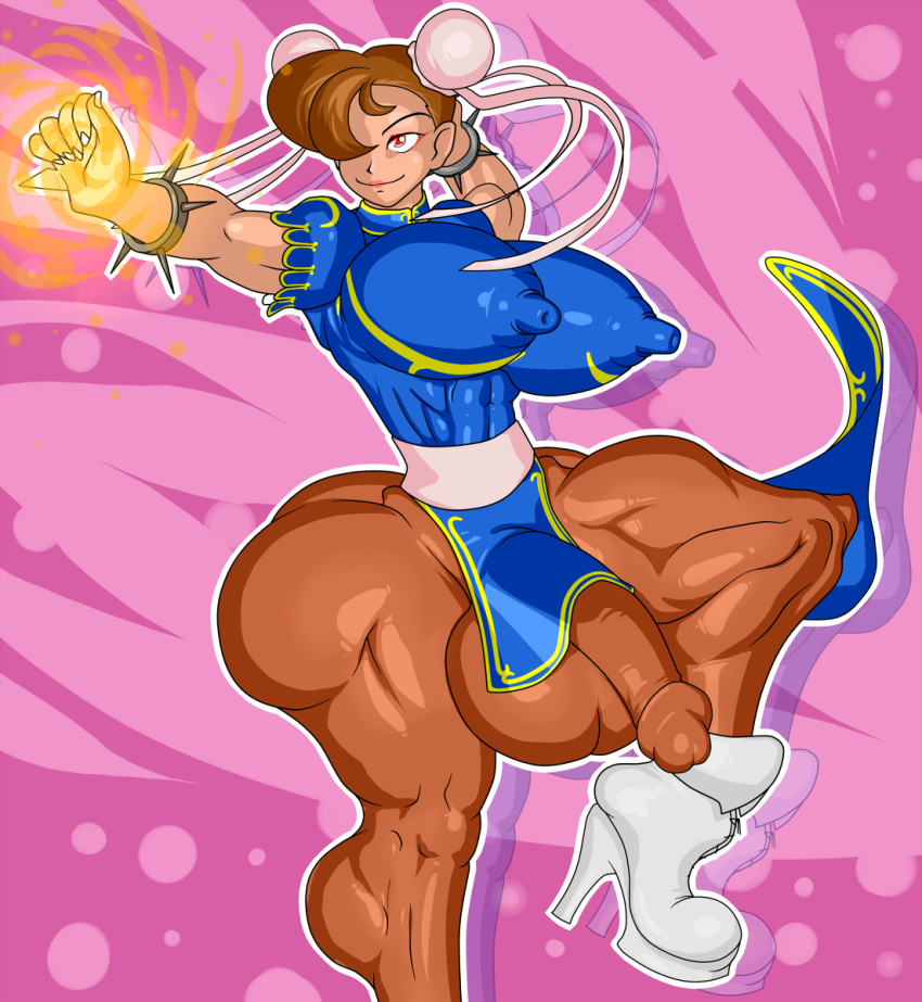 1futa a- chun-li futa_only futanari huge_nipples hyper_nipples intersex solo street_fighter tagme