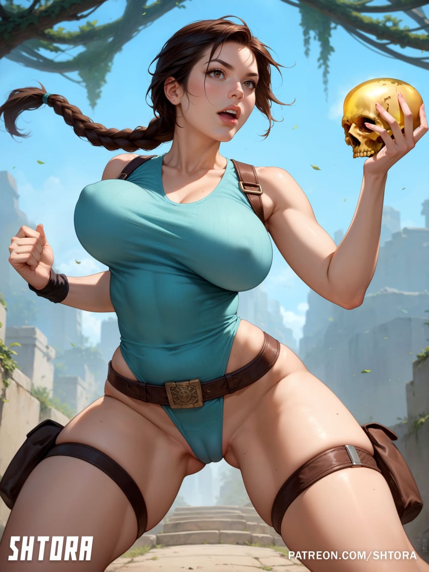 ai_generated big_breasts breasts lara_croft large_breasts shtora thick_thighs tomb_raider