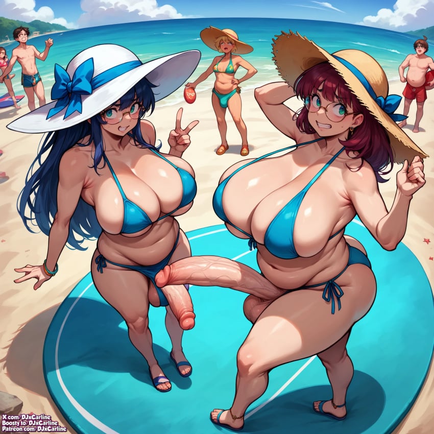 ai_generated beach big_ass big_breasts big_penis dickgirl futanari