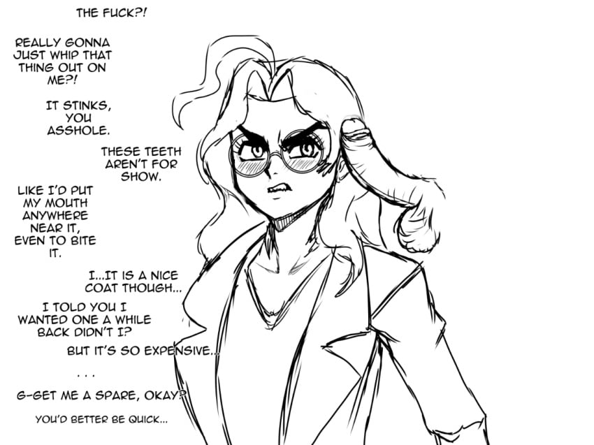 arrogant disgusted imminent_oral kokobiel oc original original_character penis smelly text uncensored