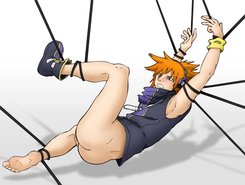 1boy bottomless male male_only neku_sakuraba restrained solo tagme the_world_ends_with_you