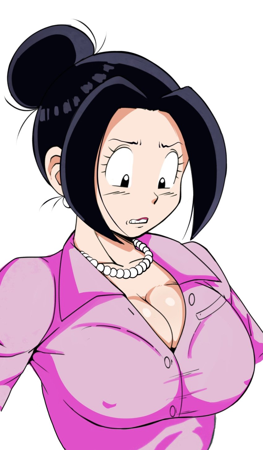 big_breasts busty chichi chichi_(bulma's_party) chichi_(end_of_dbz) cleavage dragon_ball dragon_ball_z milf pseudocel tied_hair