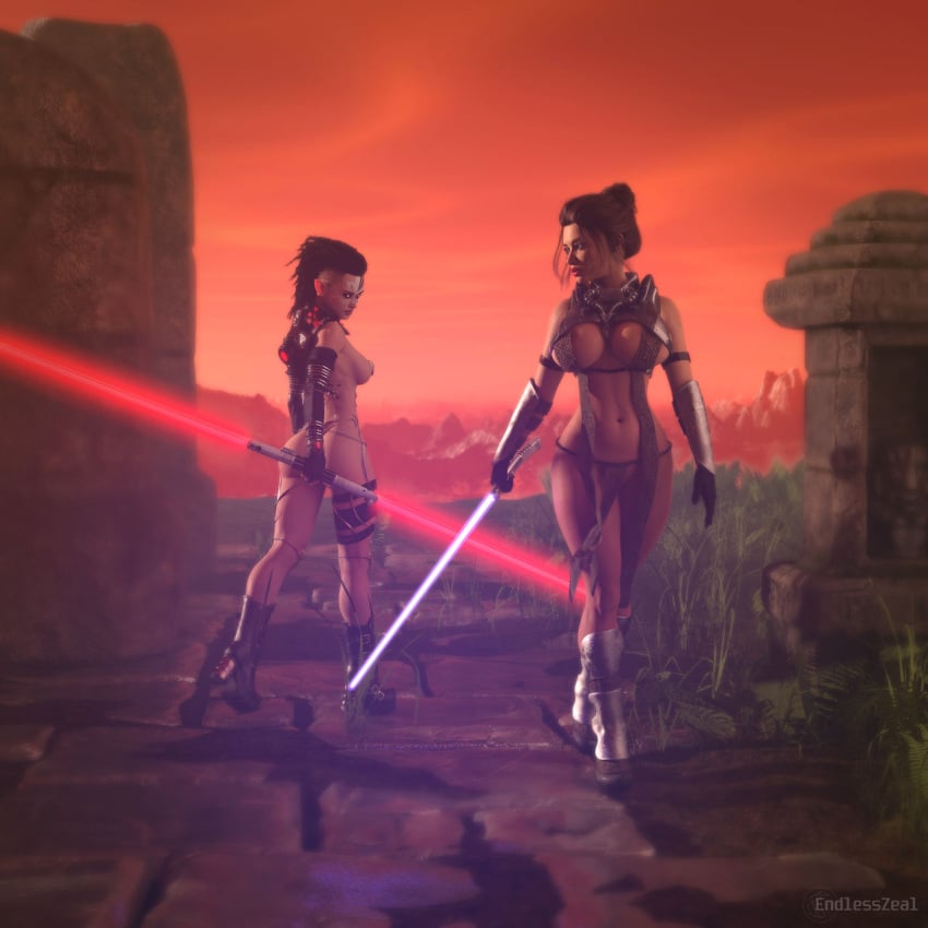 2girls 3d ass big_ass big_breasts breasts bust busty curvaceous curvy curvy_figure endlesszeal female female_focus hips hourglass_figure huge_ass huge_breasts jedi large_ass large_breasts legs light-skinned_female light_skin mature mature_female sith sith_lady slim_waist star_wars thick thick_hips thick_legs thick_thighs thighs top_heavy voluptuous waist wide_hips