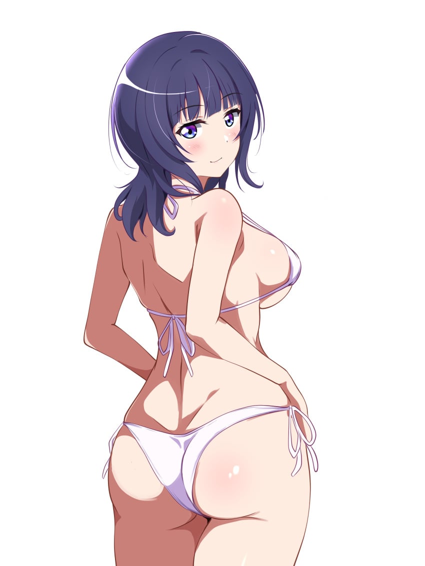 1girls absurd_res absurdres ai_generated areola_bulge asaka_karin ass ass_cleavage back back-tie_bikini back-tie_swimwear bare_armpits bare_arms bare_ass bare_back bare_butt bare_hands bare_hips bare_legs bare_midriff bare_shoulders bare_skin bare_thighs bare_torso belly bikini bikini_bottom bikini_only bikini_top blue_eyebrows blue_eyes blue_eyes_female blue_hair blue_hair_female blunt_bangs blush blushing_female borgbutler breasts butt_crack butt_crack_outline dot_nose elbows eyebrows_visible_through_hair female female_focus female_only half_naked hands_on_hips hands_on_own_hips head_tilt high_resolution highres hourglass_figure large_breasts legs light-skinned_female light_skin lips long_hair looking_at_viewer looking_back looking_back_at_another looking_back_at_partner looking_back_at_viewer love_live! love_live!_nijigasaki_high_school_idol_club medium_breasts medium_hair naked naked_female nipple_bulge nude nude_female shoulders side-tie_bikini sideboob simple_background slender_body slender_waist slim_girl slim_waist smile smiling smiling_at_viewer solo standing string_bikini swimsuit swimwear thick_ass thick_thighs thighs thin_waist tilted_head upper_body white_background white_bikini white_bikini_bottom white_bikini_only white_bikini_top white_string_bikini white_swimsuit white_swimwear wide_hips