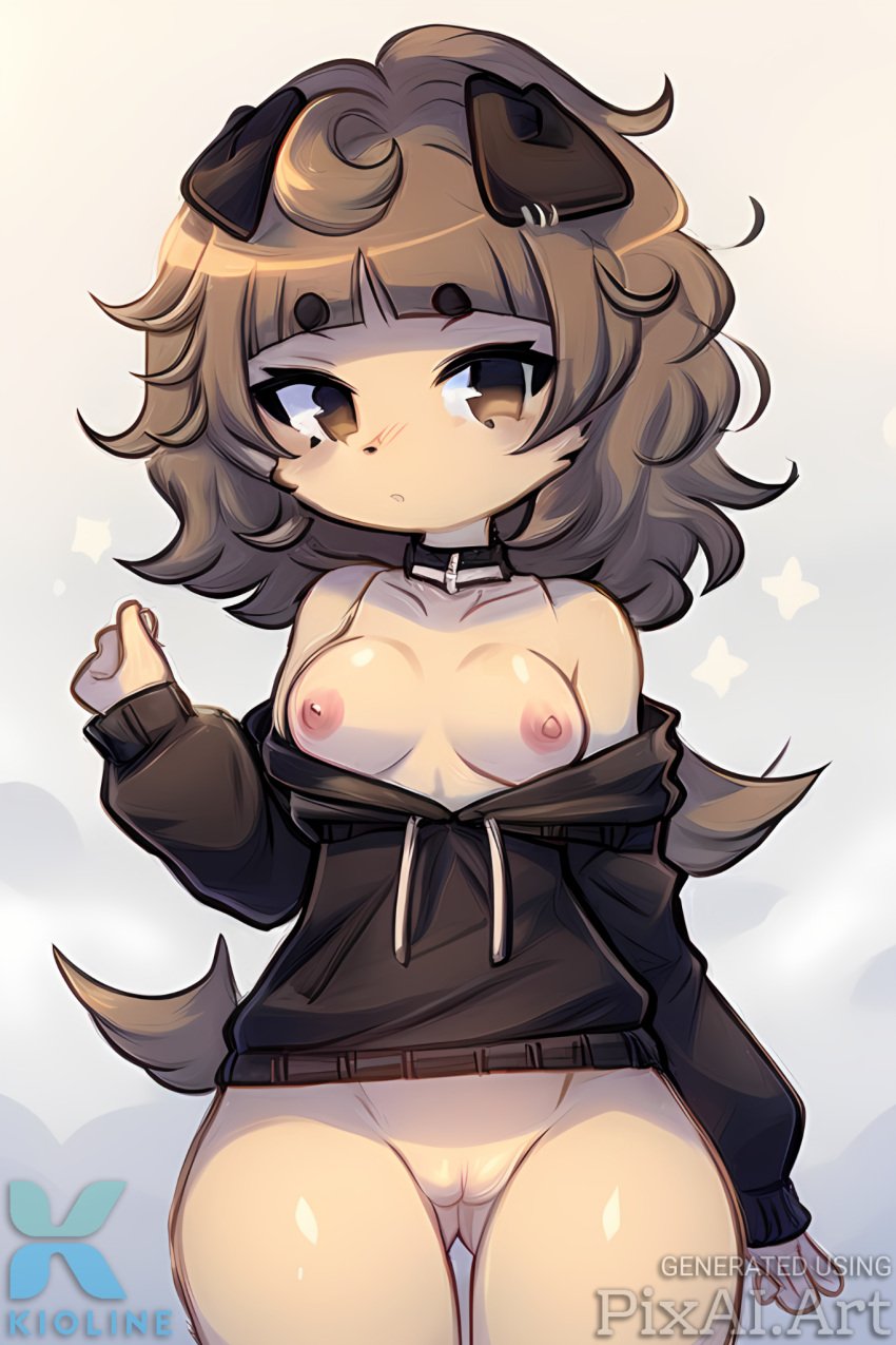 1girls ai_generated brown_eyes brown_fur brown_hair dog_ears female_only furry mimi_(typh) pixai