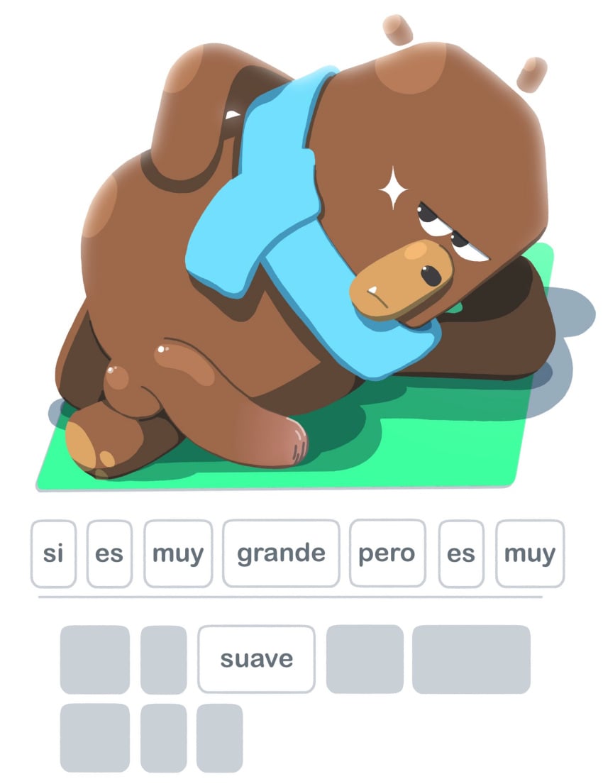 anthro balls bear boner chuchugelee duolingo erection falstaff_(duolingo) furry male male_only nude penis scarf solo solo_male ursid