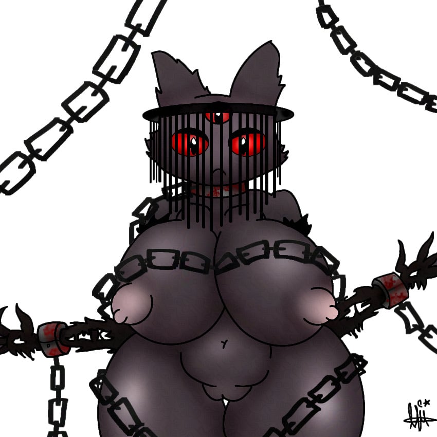 3_eyes anthro big_ass big_breasts big_butt breasts breasts_out catgirl catwoman chains creador: cult_of_the_lamb exposed_breast exposed_pussy fat_ass fat_breasts female female_focus female_only furry furry_ass furry_breasts furry_female hips mpchrtv multi_eye narinder pussy pussy_out red_eyes skeleton_arms the_one_who_waits tits_out very_big_breast