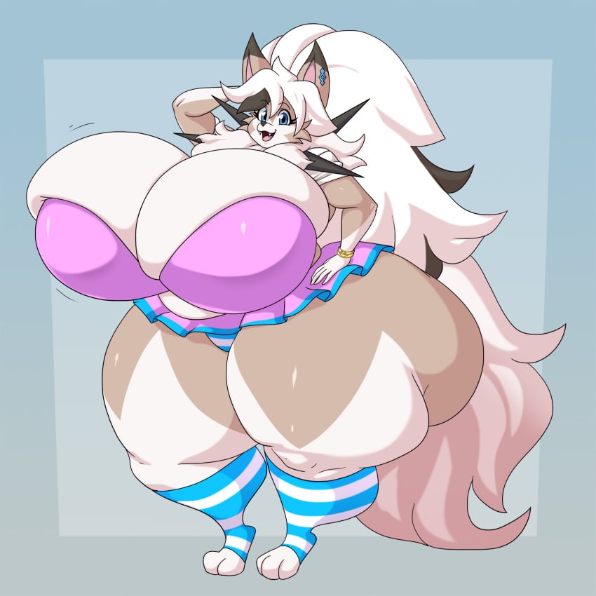 big_ass big_breasts breasts bubble_butt cleavage female furry garnet_(thicccomplex) huge_ass huge_breasts hyper_breasts lycanroc pokemon pokemon_(species) spiralingstaircase thick_thighs wide_hips