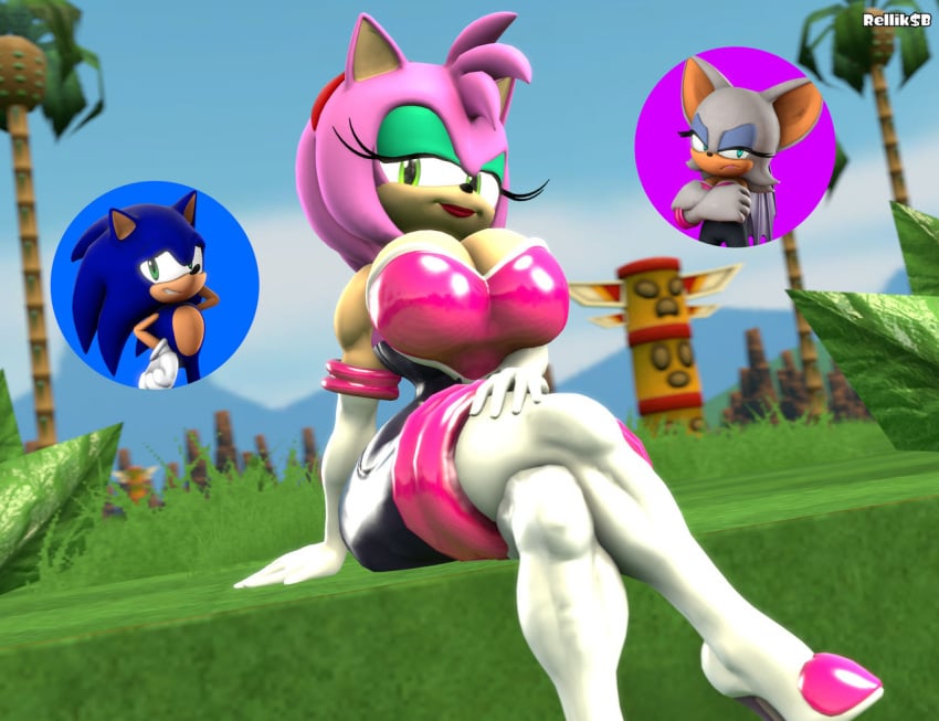 1boy 2girls 3d 3d_model alternate_breast_size amy_rose amy_rose_(kabalmystic) amy_the_bat anthro ass big_ass big_breasts breasts bust busty cosplay curvaceous curvy curvy_figure female female_focus hedgehog hedgehog_girl hedgehog_humanoid hips hourglass_figure huge_ass huge_breasts humanoid kabalmystic large_ass large_breasts legs light-skinned_female light_skin mature mature_female mobian mobian_(species) mobian_bat pink_hair relliksb rouge_the_bat rouge_the_bat_(cosplay) sega slim_waist sonic_(series) sonic_adventure_2 sonic_the_hedgehog sonic_the_hedgehog_(series) thick thick_hips thick_legs thick_thighs thighs top_heavy voluptuous waist wide_hips