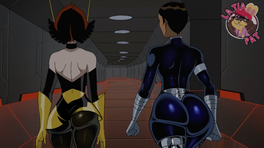 2girls agents agents_of_s.h.i.e.l.d. ass ass_focus ass_up back_muscles back_view background big_ass big_hips black_body black_hair black_skin black_suit booty_shorts brown_hair clothes edit edited edited_image edited_screencap fat_ass fat_legs female female_focus female_human female_only hero hips huge_ass huge_hips huge_legs la_tiapat latex latex_ass latex_suit leggings leggings_pull legs legs_together maria_hill marvel marvel_animated_universe marvel_comics milf mommy pussy s.h.i.e.l.d. short_hair skirt skirt_up suit the_avengers:_earth's_mightiest_heroes thick_ass thick_hips thick_legs thick_thighs tight_ass tight_clothing tight_leggings walking walking_sex wasp_(earth's_mightiest_heroes) wasp_(marvel) yellow_suit