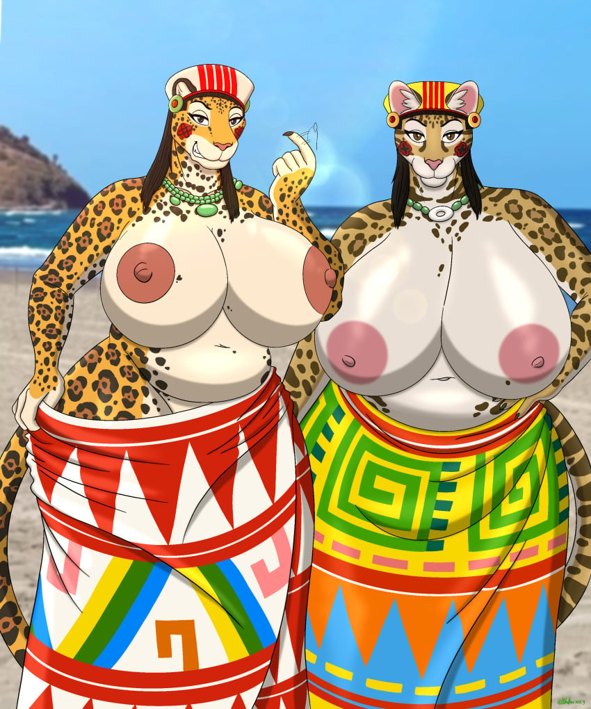 2girls anthro breasts cleavage furry huge_breasts large_breasts milf ohs688