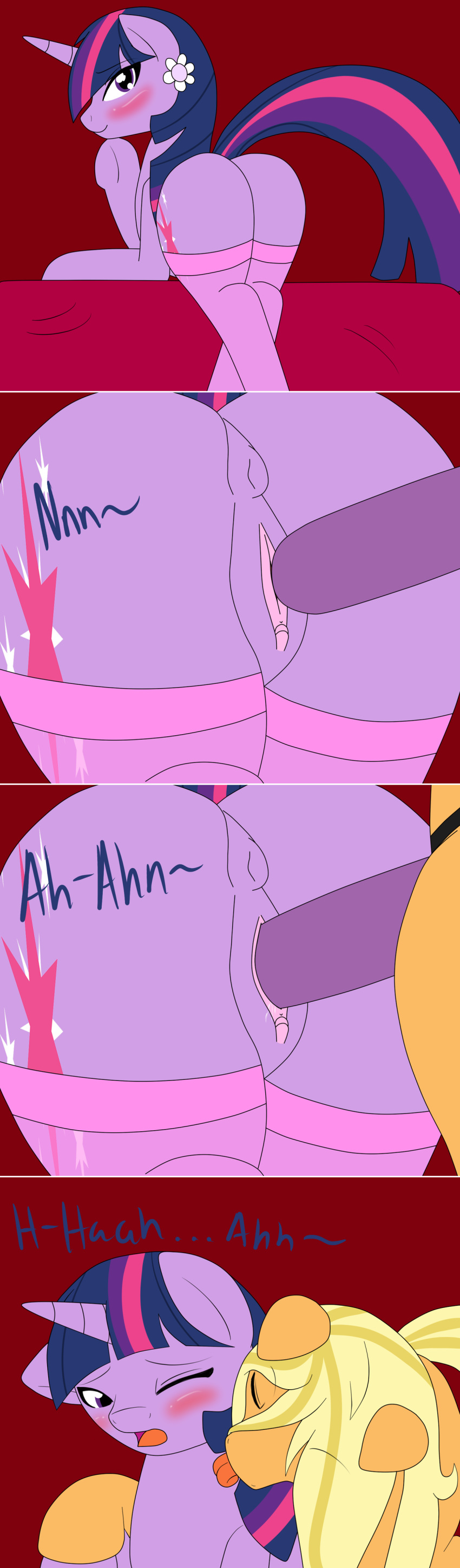 anus applejack_(mlp) dildo earth_pony ensayne equine female female_only friendship_is_magic fur multiple_females my_little_pony pony pussy sex_toy smooth_skin strap-on twilight_sparkle_(mlp) yuri