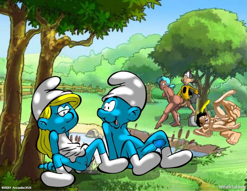 arcadio359 blue_skin crossover smurfette tagme the_smurfs titeuf