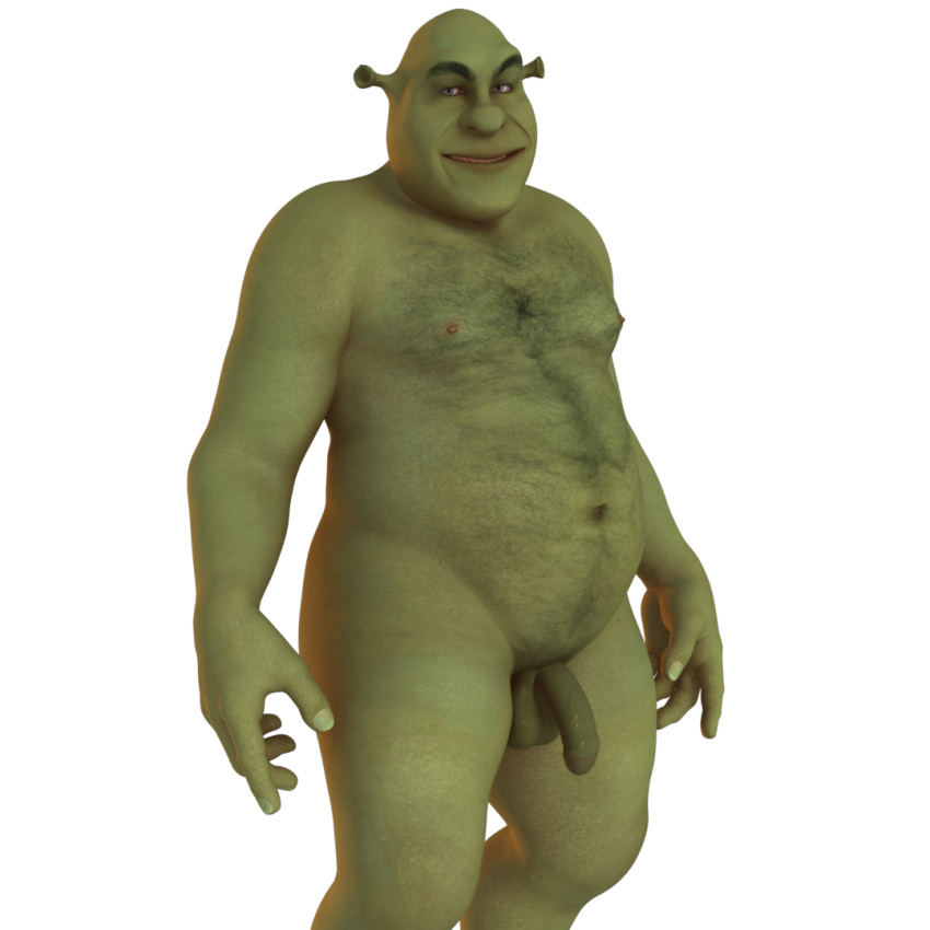 1:1 1boy 3d balls belly bishyt dreamworks flaccid foreskin glans hairy humanoid_penis male male_only nude ogre partially_retracted_foreskin penis shrek shrek_(series) slightly_chubby solo_male tagme testicles uncut