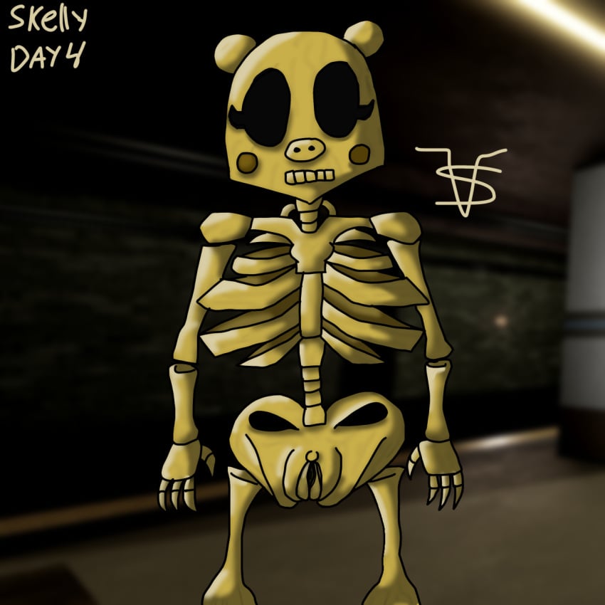 2d azatik bone bones breasts piggy:_book_1 piggy_(game) pussy skeleton skelly_(piggy) skulls teeth