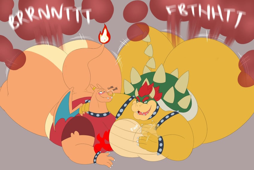 2boys ass_bigger_than_head big_ass big_butt blush_lines bowser brutus_(megacoolbear) charizard fart fart_cloud fart_everywhere fart_fetish farting farting_together farts fat fat_ass fat_butt fat_male furry furry_male furry_only gay koopa large_ass male mario_(series) megacoolbear_(artist) nintendo obese obese_male overweight overweight_male pokemon pokemon_(species) sniffing sniffing_farts tail