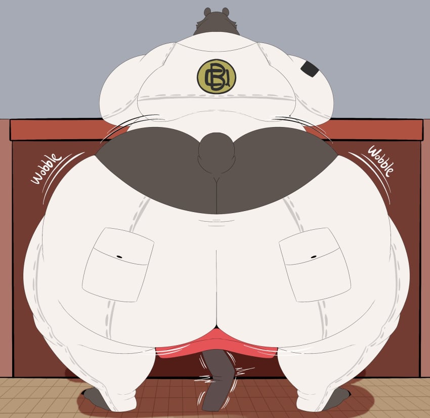 ass_bigger_than_head ass_focus ass_peek bear ben_bigger big_ass big_butt breaking_stool butt_crack fat fat_ass fat_butt fat_male furry megacoolbear_(artist) overweight overweight_male sitting sitting_on_stool stool wobble wobbling wobbling_ass wobbling_butt zenless_zone_zero zzz