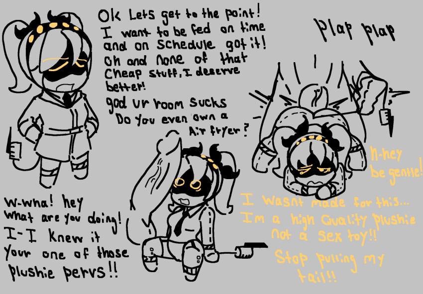 brat bratty ghastlypann glitch_productions j_(murder_drones) male male/female murder_drones plushie plushophilia