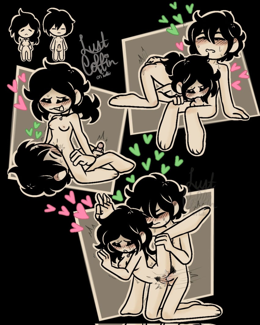 1boy 1girls 2d andrew_graves ashley_graves ass black_hair blowjob blush breasts brother brother_and_sister chibi closed_eyes cunnilingus doggy_style facesitting fellatio female groping_ass hand_holding hand_on_ass handjob heart incest leg_up lust_coffin male nude oral penis pleasure_face pubic_hair pussy sex sister sweat sweating sweaty the_coffin_of_andy_and_leyley vaginal_penetration vaginal_sex