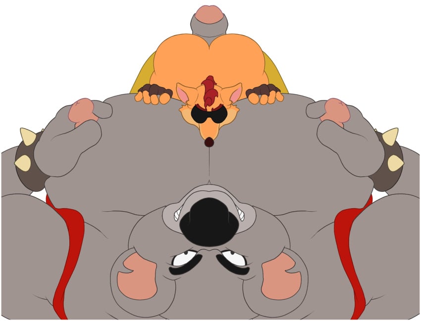 2020 2020s 2boys ass bara benjibat crash_(series) crash_bandicoot erection flat_colors foreskin gay koala koala_kong male male_only muscular nipple_play nipples penis puffy_nipples simple_background tagme uncircumcised video_games white_background yaoi