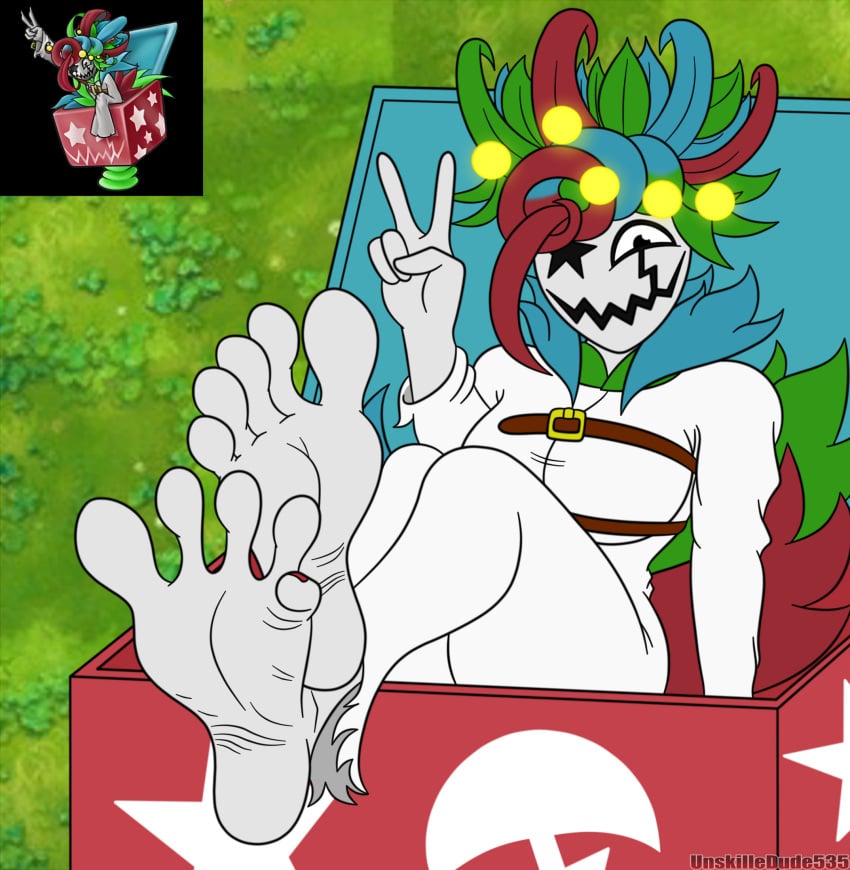1girls 5_toes big_breasts breasts clown clown_queen feet female foot_fetish humanoid humanoid_feet jack_in_the_box_(toy) looking_at_viewer pale-skinned_female pale_skin plants_vs._zombies plants_vs._zombies_fusion plants_vs_zombies pvz ruprichi soles tagme toes toy_queen_(pvzfusion) undead undead_female unskilledude535 wrinkled_feet wrinkled_soles wrinkles ya_llego_el_ruprichi zombie zombie_(pvz) zombie_girl