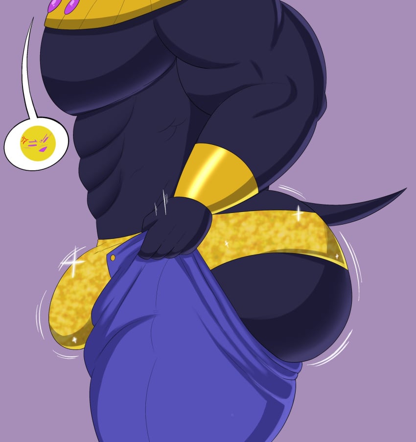 abs anubis big_ass big_penis bulge fat_ass megacoolbear_(artist) muscular muscular_anthro muscular_male original_character small_pants topless