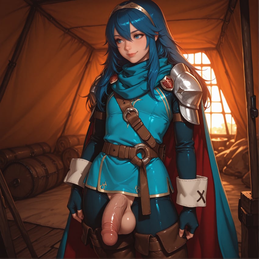 ai_generated blue_eyes blue_hair dragonk8 femboy feminine_faced_male feminine_male fire_emblem fire_emblem_awakening lucina_(fire_emblem) male rule_63 sole_male solo