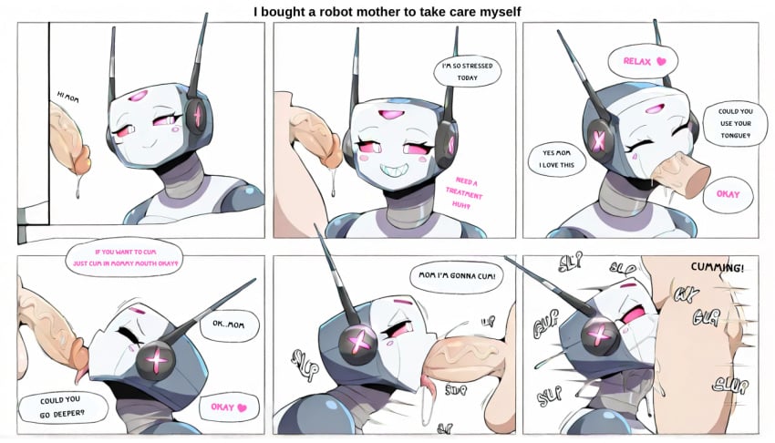 android blowjob cum_in_mouth cum_in_throat deepthroat deepthroat_no_hands face_fucking female female_robot happy hotload-8 mother_and_son mouth_fuck robot robot_girl robot_humanoid throat_bulge