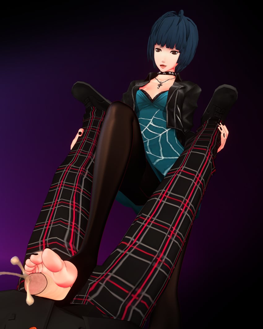 auxp ball_busting footjob goth_boots joker_(persona) penis persona persona_5 tae_takemi