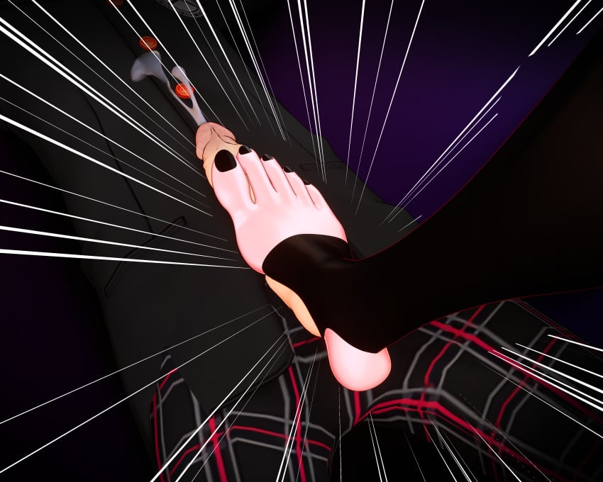 auxp ball_busting black_toenail_polish foot_fetish joker_(persona) penis persona_5 stirrup_legwear tae_takemi