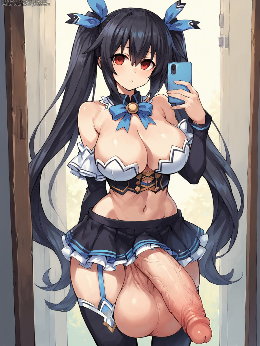 ai_generated big_penis futanari grapesss hyperdimension_neptunia light-skinned_futanari noire