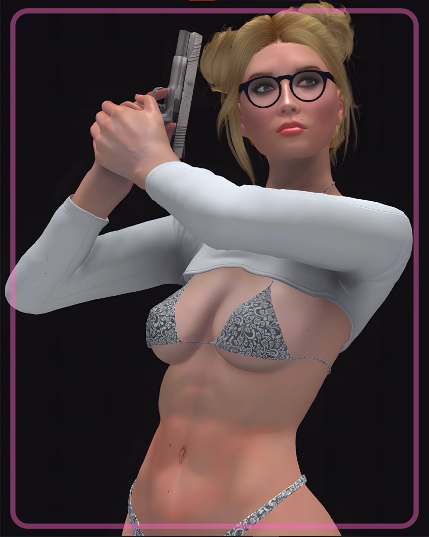 3d ai_assisted blonde_hair female glasses grand_theft_auto grand_theft_auto_v nopixel peach_chee policewoman