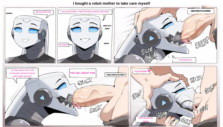 android blowjob cum_in_mouth cum_in_throat deepthroat deepthroat_no_hands face_fucking female female_robot happy hotload-8 mother_and_son mouth_fuck robot robot_girl robot_humanoid throat_bulge throat_fuck