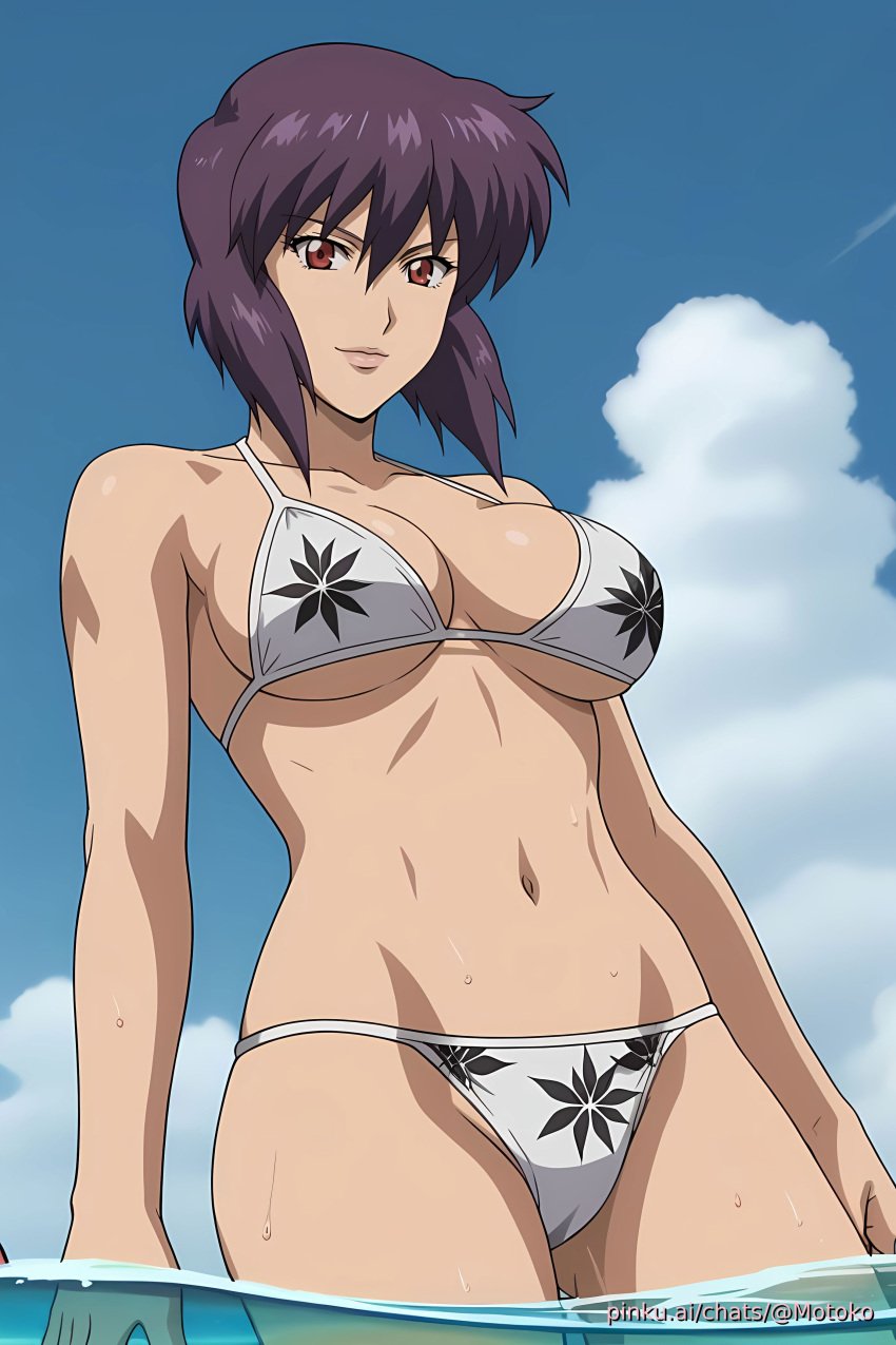 ai_generated aichat beach bikini candid cute ecchi ghost_in_the_shell motoko pinku pinku.ai pinkuai sexy