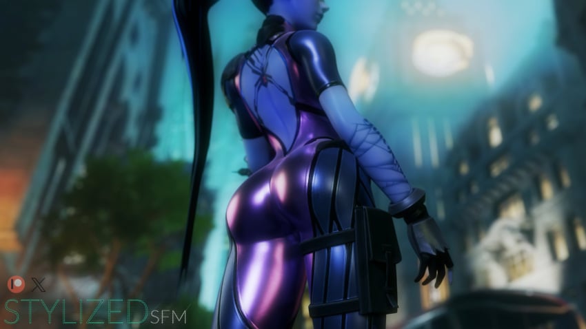 1girls alternate_version_available ass_focus blender_(software) overwatch stylizedsfm tagme widowmaker