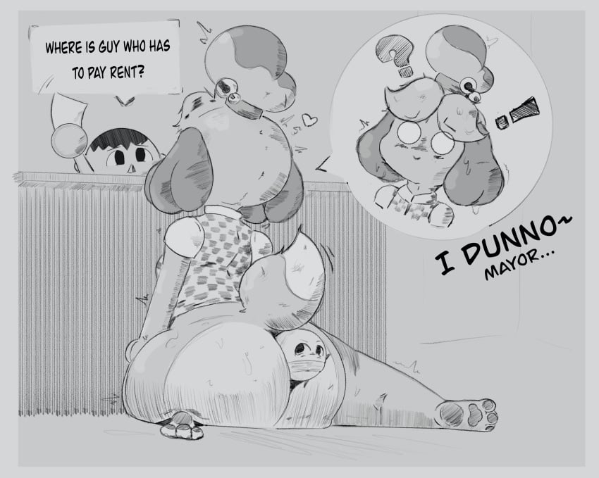 absurd_res anal anal_vore animal_crossing anthro ass badartist canid canine duo female forced hi_res huge_hips isabelle_(animal_crossing) mammal nintendo nude size_difference unwilling_prey vore wide_hips