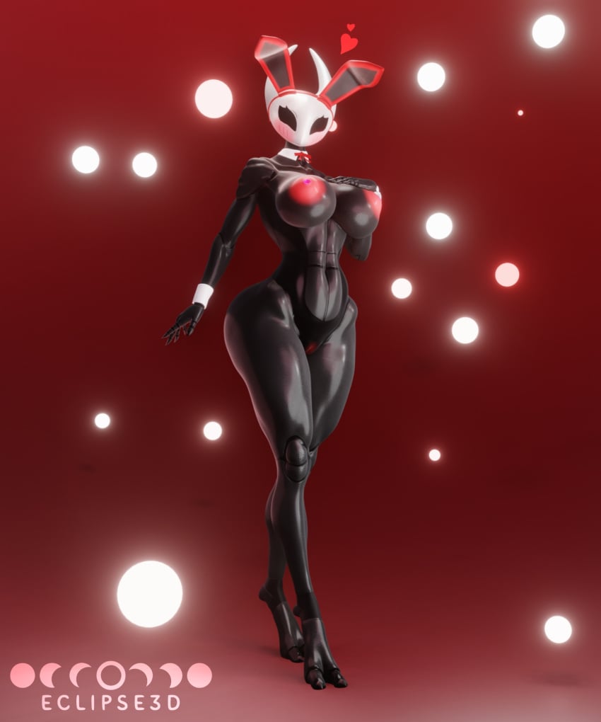 1girls 3d 3d_(artwork) 3d_model 3d_render anthro arthropod breasts breasts breasts breasts_out bunny_costume bunnysuit eclipse3d female female_focus female_only hollow_knight hornet_(hollow_knight) insect_girl insect_humanoid naked naked_female nipples nude nude_female red_background video_game_character video_games