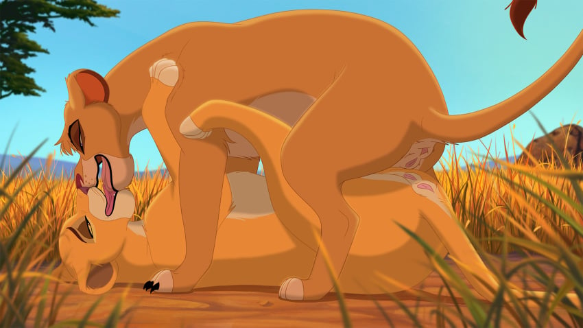 anus disney duo female female/female feral furry genitals hi_res kiara_(the_lion_king) kissing nude outside outside_sex pussy sex the_lion_king vitani_(the_lion_king) zica