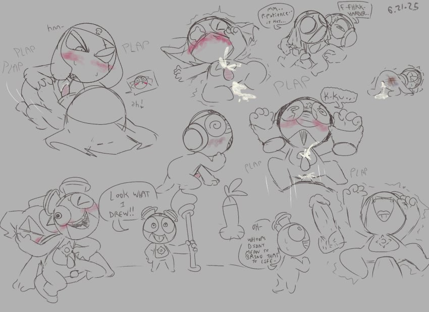 alien amphibian anal_sex bruise cum_in_ass cumshot dororo_(sgt._frog) dripping_cum gay_sex giant_penis giroro holding_hands impatient keronian keroro_gunsou kururu laying_on_back mekeke pinned putata riding_penis rough_sex shaking