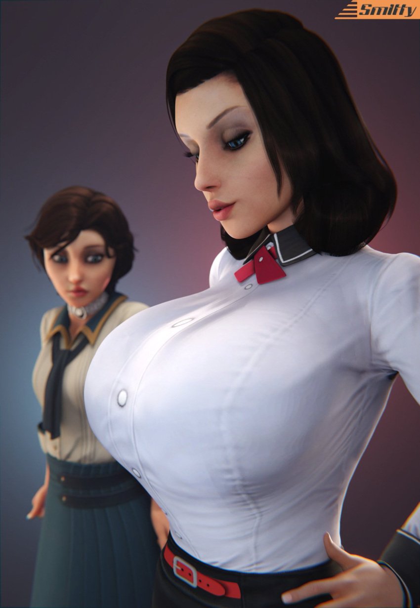 2girls 3d big_ass big_breasts bioshock bioshock_infinite breasts burial_at_sea bust busty chest cloud_chamber_studios curvaceous curvy curvy_figure elizabeth_comstock elizabeth_comstock_(burial_at_sea) female female_focus hips hourglass_figure huge_ass huge_breasts human large_ass large_breasts legs light-skinned_female light_skin mature mature_female older_female older_self slim_waist smitty34 thick thick_hips thick_legs thick_thighs thighs voluptuous voluptuous_female waist wide_hips younger_female younger_self