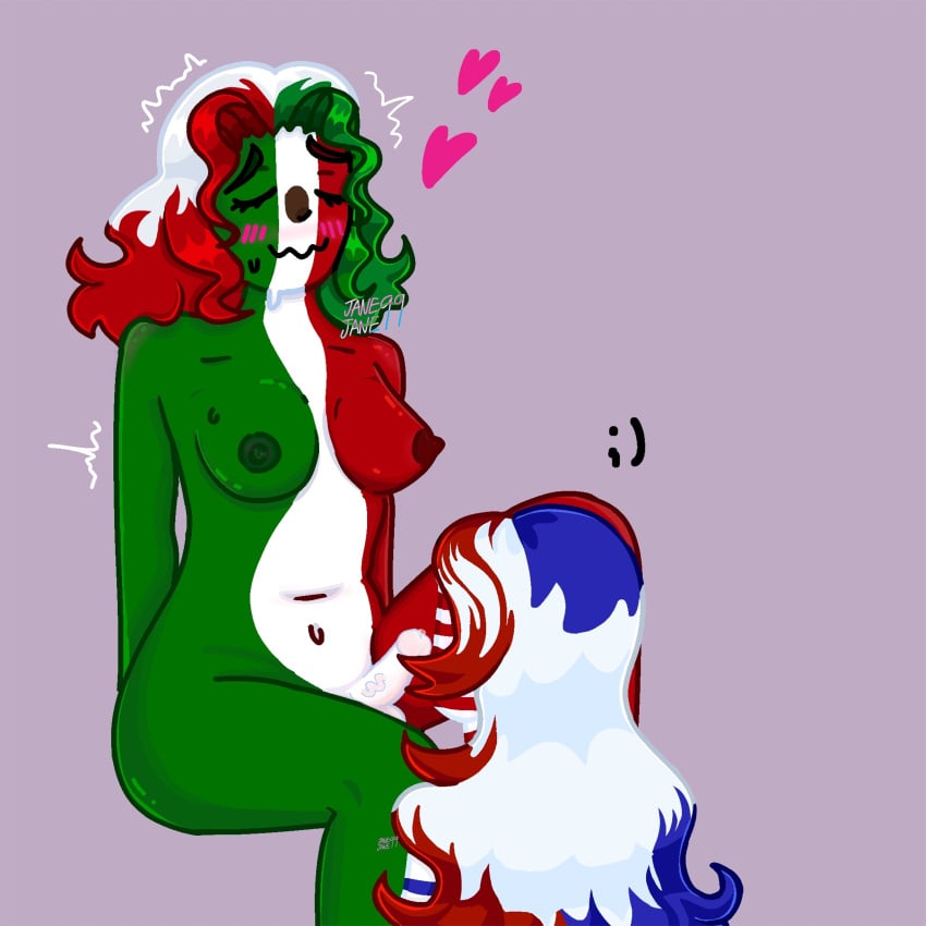 1futa 1girls areolae breasts countryhumans countryhumans_girl duo erection fellatio female futa_on_female futanari humanoid humanoid_penis mexico_(countryhumans) nipples nude oral penis sex sitting united_states_of_america_(countryhumans)