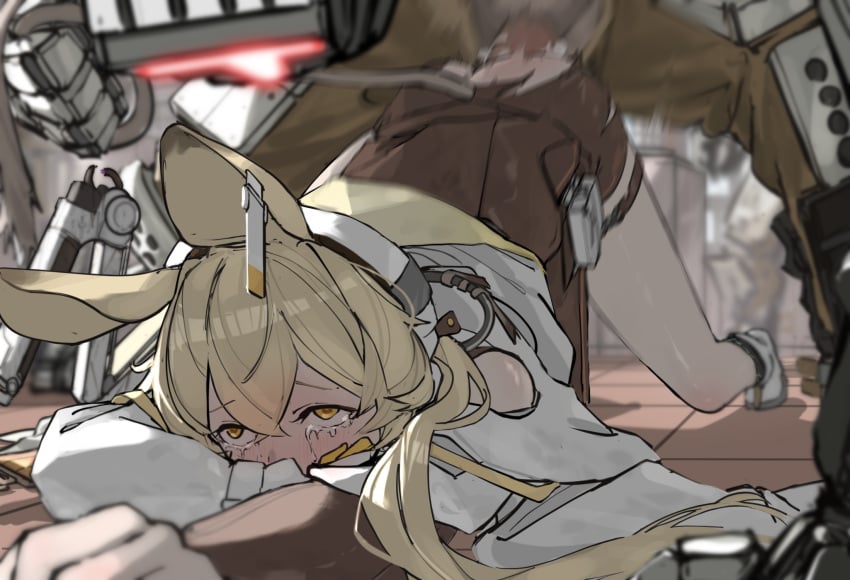 1girls animal_ears arknights dorothy_(arknights) ear_clip female m-18 rape rat_ears tears