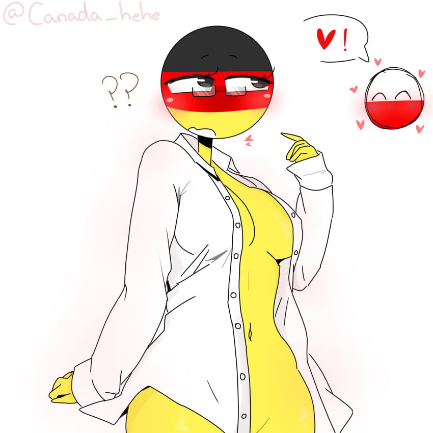 blouse countryhumans countryhumans_girl germany_(countryhumans) partially_clothed poland_(countryhumans) sideboob xx.canada.xx