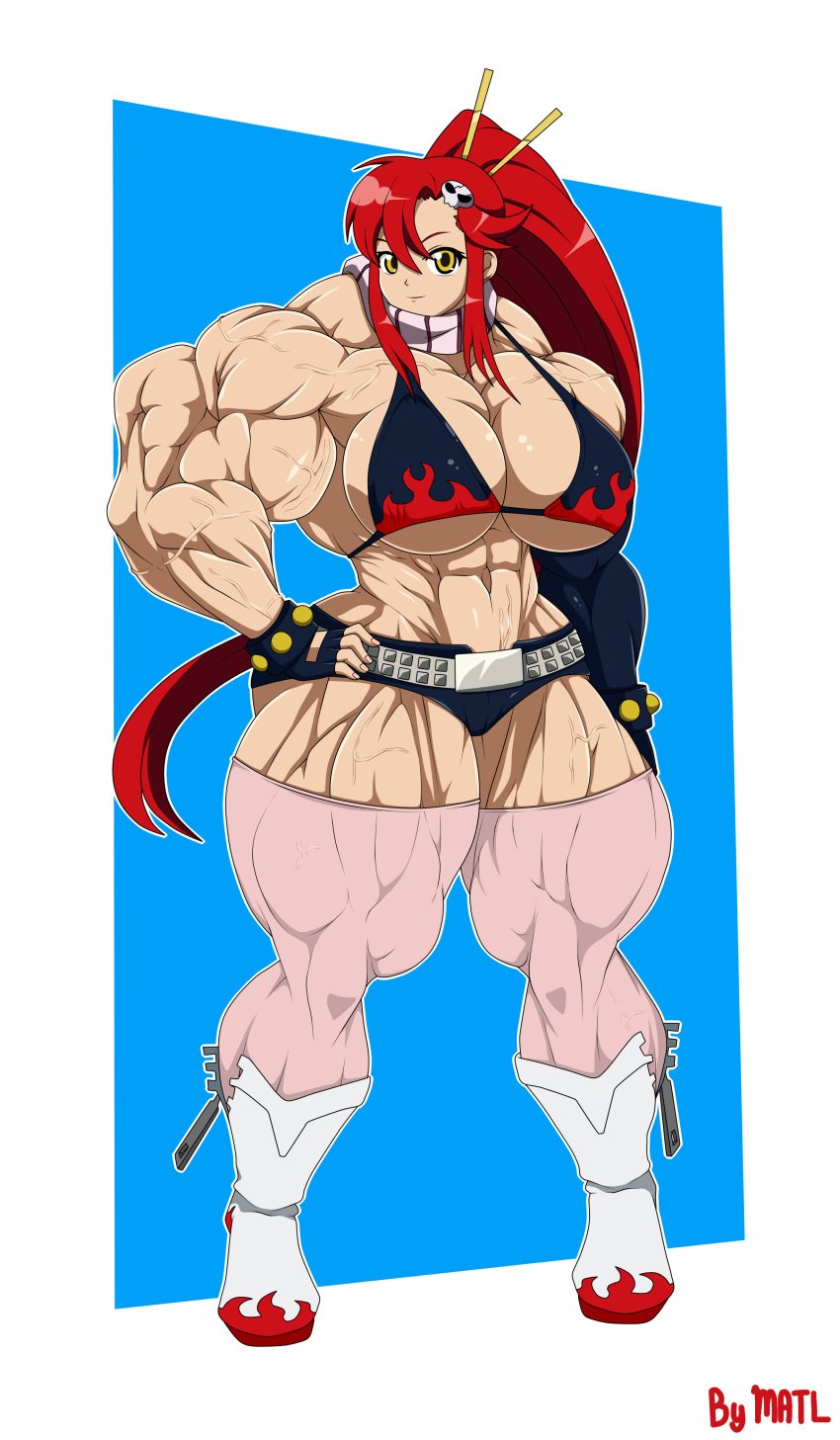 abs biceps breasts female matl muscles muscular muscular_arms muscular_female muscular_legs muscular_thighs pecs tengen_toppa_gurren_lagann yoko_littner