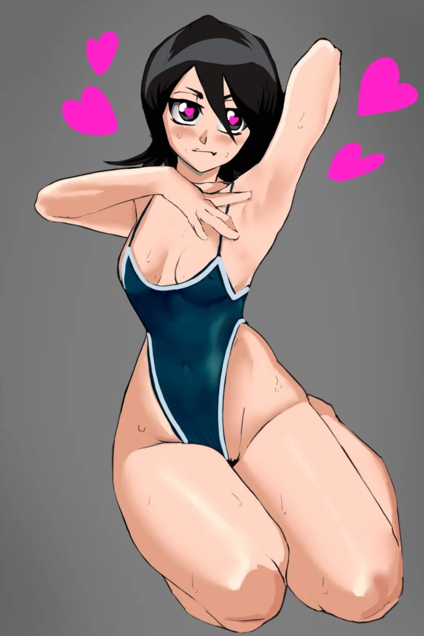 1girls bleach devilslunacy female female_only kuchiki_rukia petite solo swimsuit